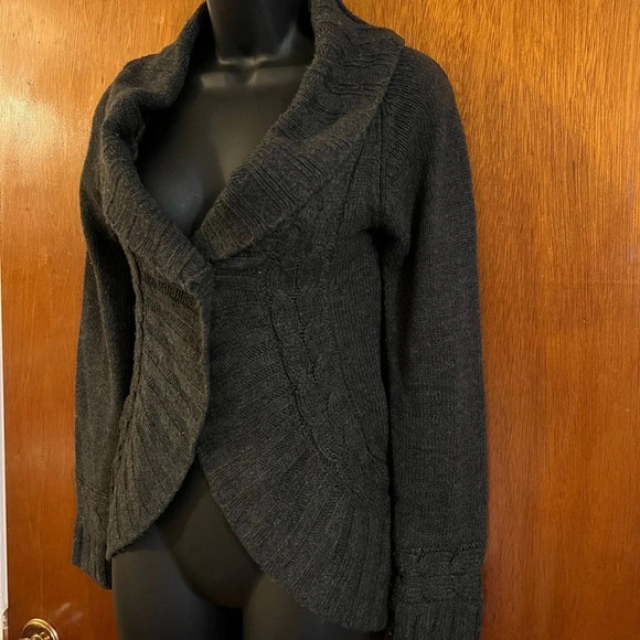 Pink Rose Women’s Cable Knit Cardigan Sweater, Dark Gray, Size Small Cozy Winter - Picture 16 of 16